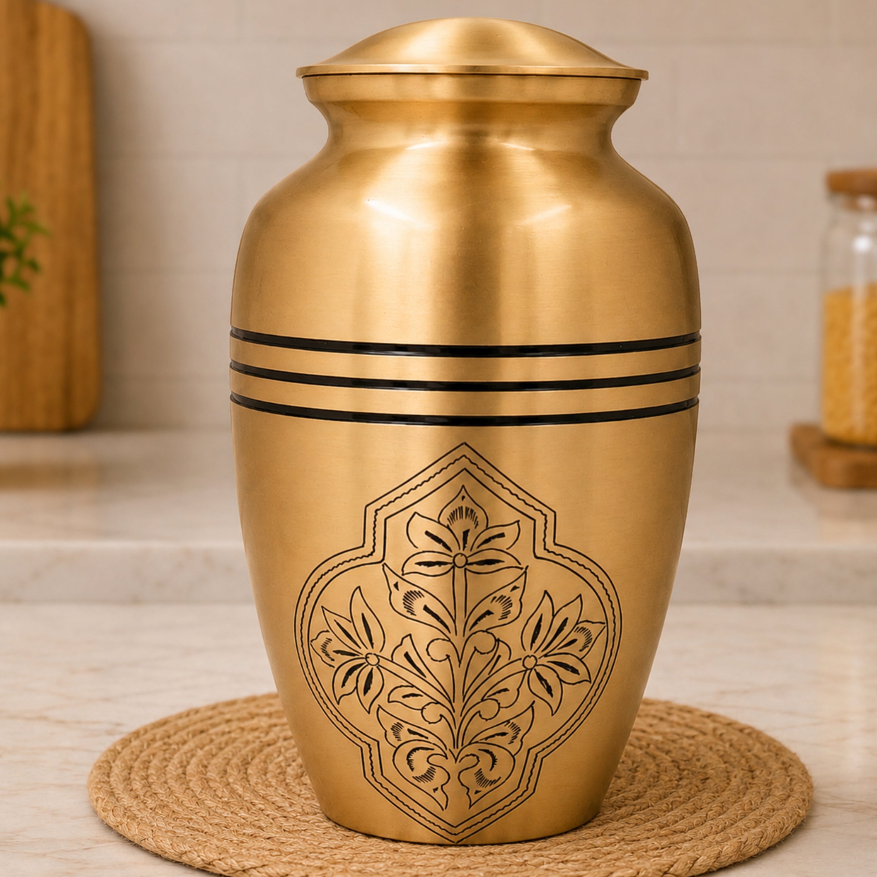 Brass Handcrafted Traditional  Multipurpose Box Peetal Peti Decorative Storage Gift Home Decor Organizer, Gold, 10 Inch, 1 Piece