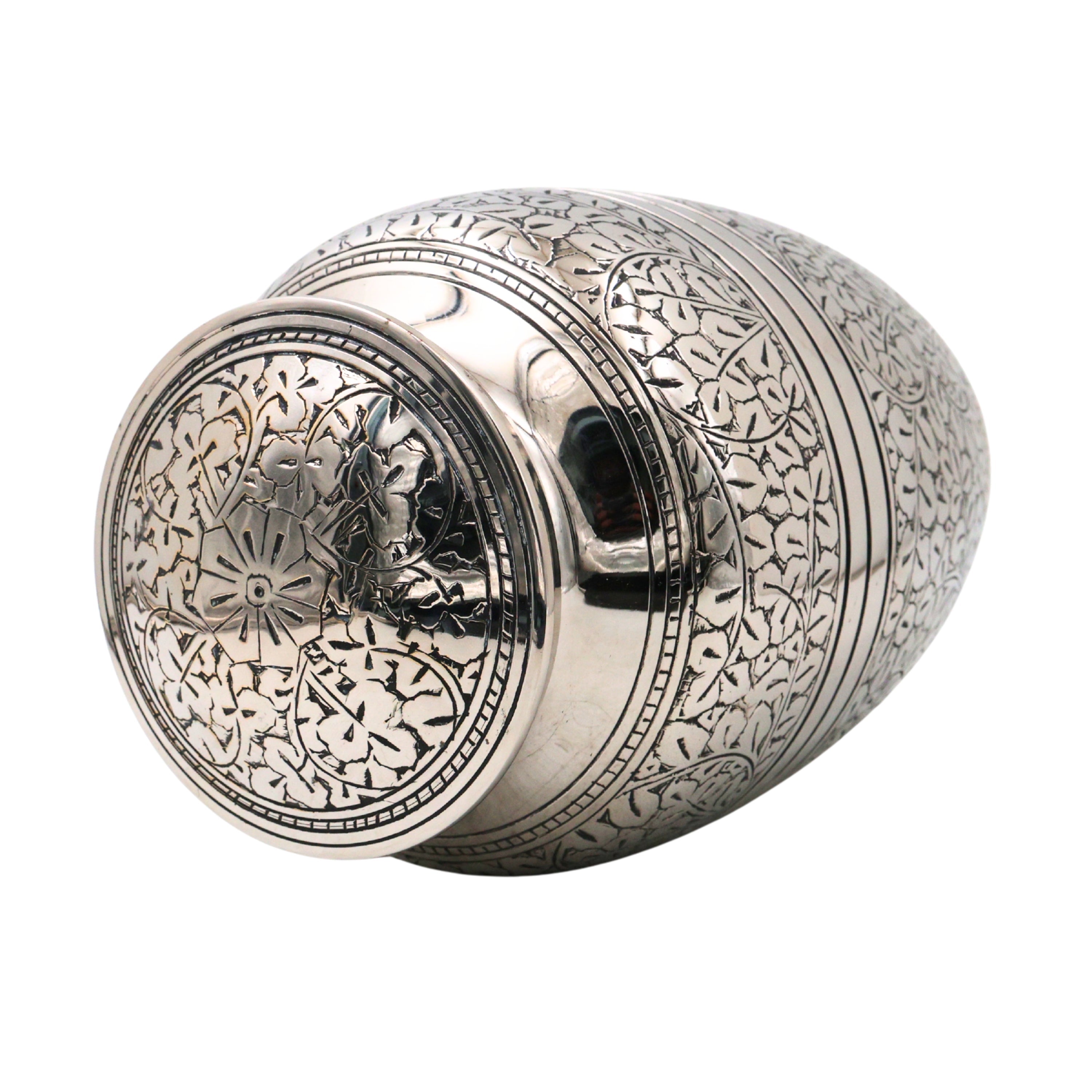 Brass Handcrafted Nickel Coated Multipurpose Box for Home Decor, Traditional Gifting & Storage, 10 Inch, 1 Piece