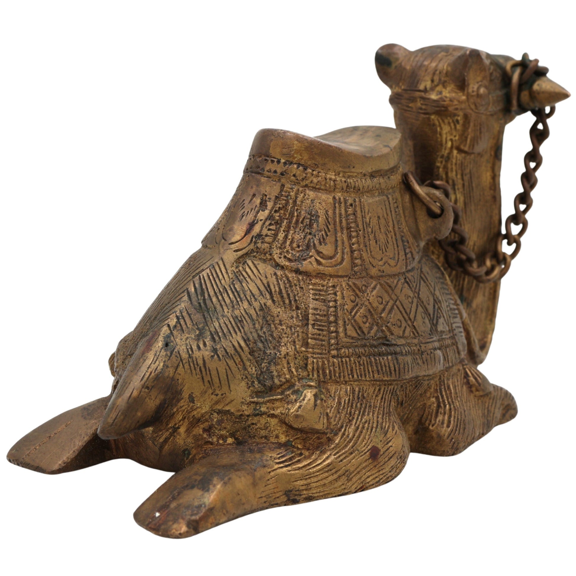 Handcrafted Brass Camel Showpiece | Peetal Pital Pittal Ashtadhatu Ustra Oont Idol | Traditional Vastu Feng Shui Animal Figurine for Home Decor & Gifting,Gold, 4 Inch, 1 Piece