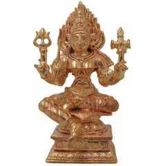 Handmade Bronze Mariyamma Mariamman Amman Devi Vigraham Traditional South Indian Sacred Temple Idol Statue for Pooja Mandir Home Decor, Gold, 4 Inch, 1 Piece