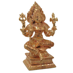 Handmade Bronze Mariyamma Mariamman Amman Devi Vigraham Traditional South Indian Sacred Temple Idol Statue for Pooja Mandir Home Decor, Gold, 4 Inch, 1 Piece