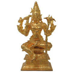 Bronze Meenakshi Devi Idol – Handmade Meenakshi Amman Sculpture, Madurai Goddess Murti, Shakti Vigraham, Sacred Temple Décor Statue, Gold, 4.5 Inch, 1 Piece