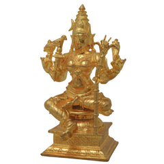 Bronze Meenakshi Devi Idol – Handmade Meenakshi Amman Sculpture, Madurai Goddess Murti, Shakti Vigraham, Sacred Temple Décor Statue, Gold, 4.5 Inch, 1 Piece