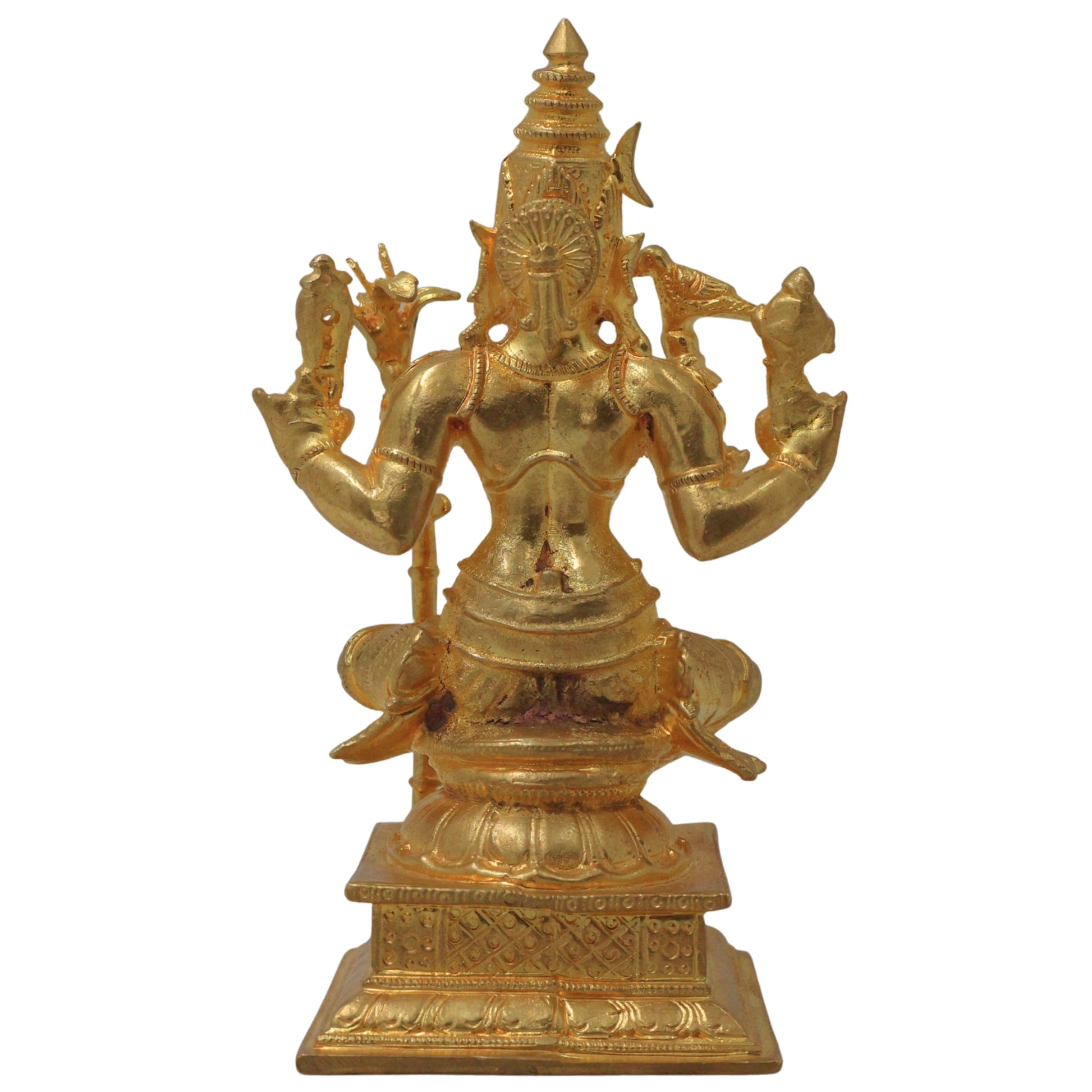 Bronze Meenakshi Devi Idol – Handmade Meenakshi Amman Sculpture, Madurai Goddess Murti, Shakti Vigraham, Sacred Temple Décor Statue, Gold, 4.5 Inch, 1 Piece