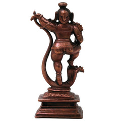 Copper LadduGopal Balakrishna Murti Navaneethachora Vigraha Handmade Kanhaji Venugopala Statue for Pooja Mandir Decor Gift, Brown, 4.5 Inch, 1 Piece