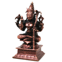 Copper Kamakshi Devi Idol, Handmade Tamra Kamakshi Taamra Devi Thamira Amman Tamba Kamakshi for Home Mandir, Navratri Pooja &amp; Spiritual Decor, Brown, 4 Inch, 1 Piece