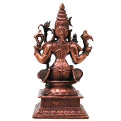 Copper Kamakshi Devi Idol, Handmade Tamra Kamakshi Taamra Devi Thamira Amman Tamba Kamakshi for Home Mandir, Navratri Pooja &amp; Spiritual Decor, Brown, 4 Inch, 1 Piece