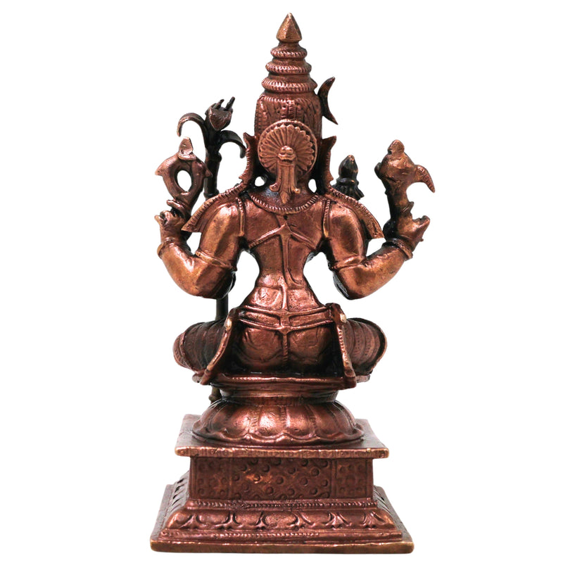 Copper Kamakshi Devi Idol, Handmade Tamra Kamakshi Taamra Devi Thamira Amman Tamba Kamakshi for Home Mandir, Navratri Pooja &amp; Spiritual Decor, Brown, 4 Inch, 1 Piece