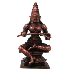 Copper Annapurna Devi Idol, Handcrafted Traditional Annapurneshwari Murti for Pooja, Vastu & Gifting, Brown, 4 Inch, 1 Piece