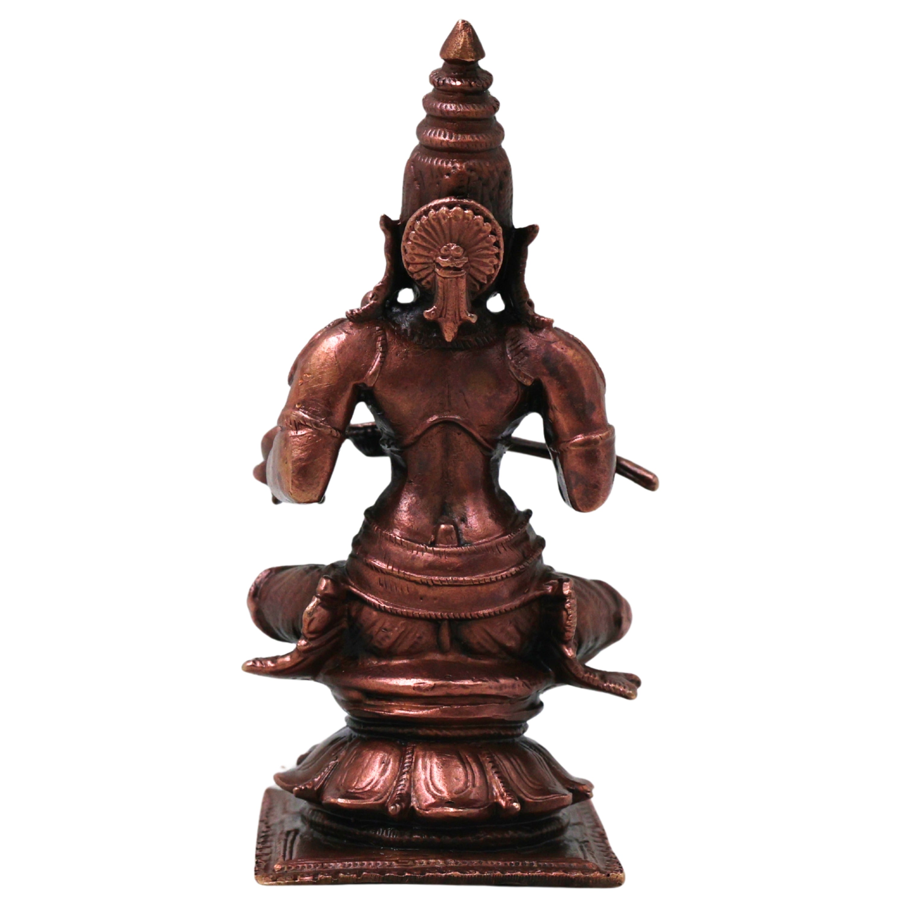 Copper Annapurna Devi Idol, Handcrafted Traditional Annapurneshwari Murti for Pooja, Vastu & Gifting, Brown, 4 Inch, 1 Piece