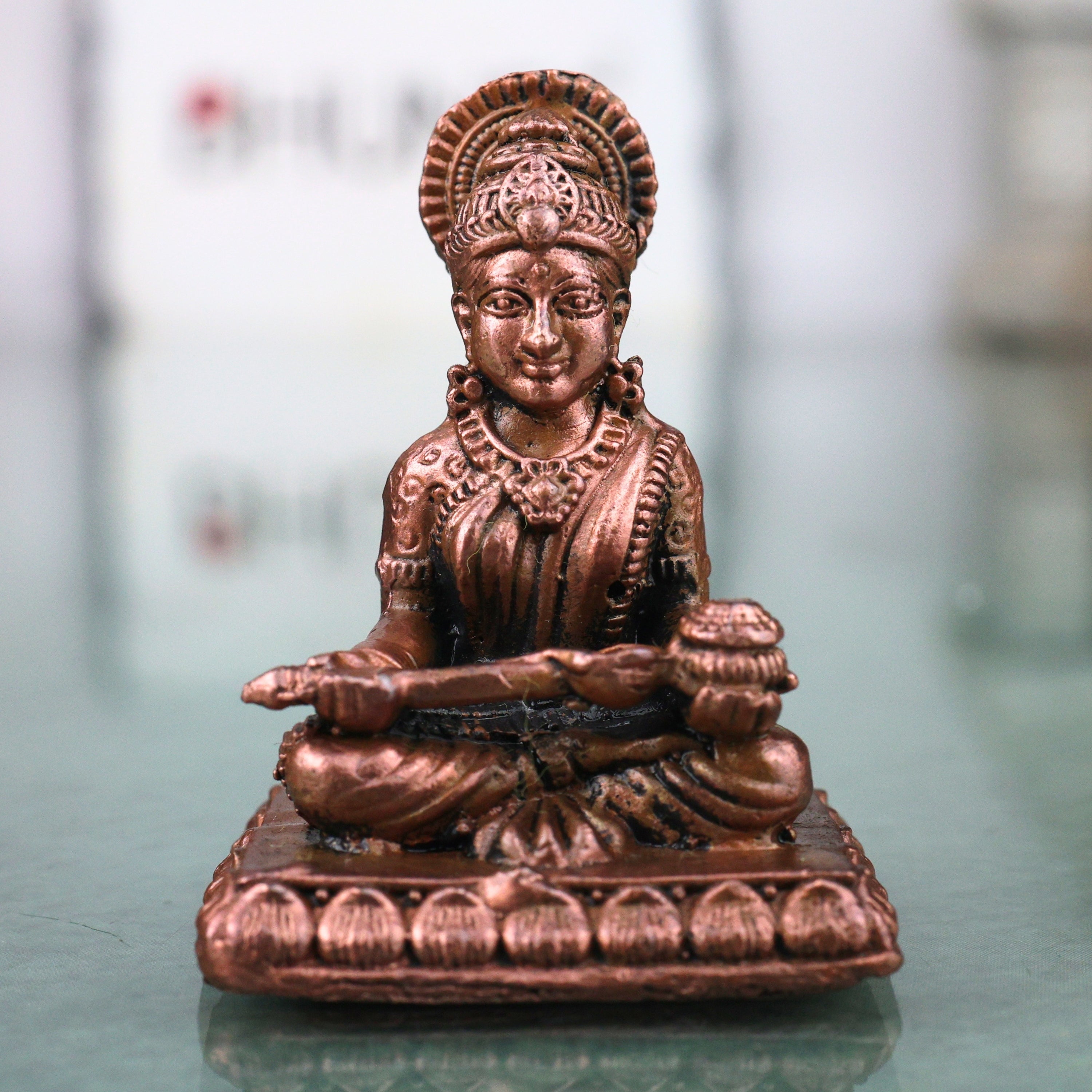 Copper Annapurna Devi Idol, Handcrafted Traditional Annapoorna Murti for Pooja, Mandir Decor & Gifting, Brown, 1.5 Inch, 1 Piece