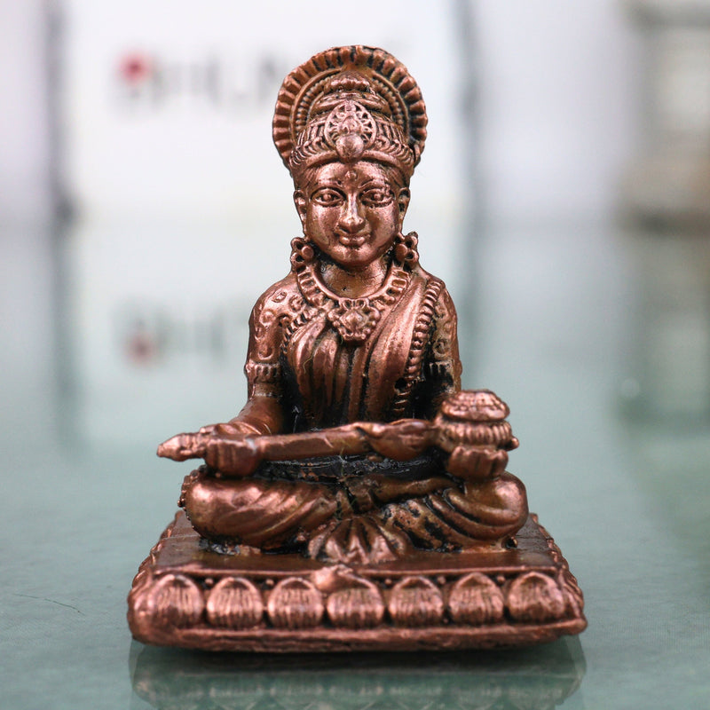 Copper Annapurna Devi Idol, Handcrafted Traditional Annapoorna Murti for Pooja, Mandir Decor & Gifting, Brown, 1.5 Inch, 1 Piece
