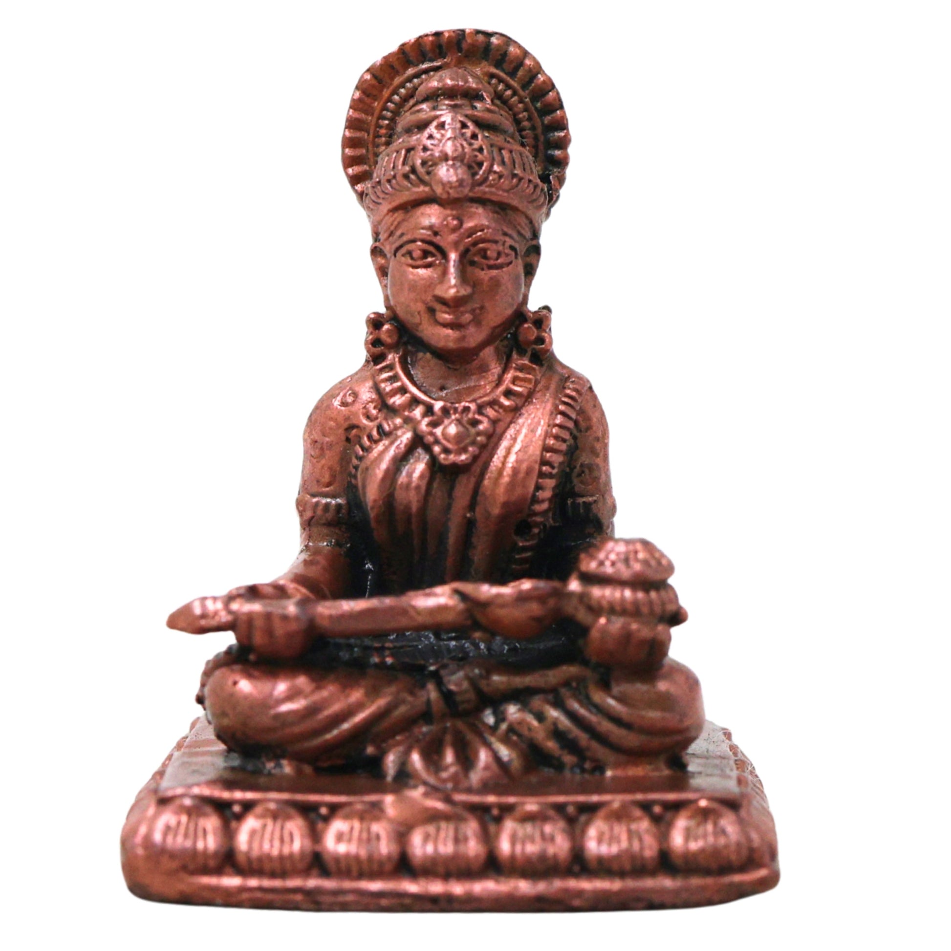 Copper Annapurna Devi Idol, Handcrafted Traditional Annapoorna Murti for Pooja, Mandir Decor & Gifting, Brown, 1.5 Inch, 1 Piece