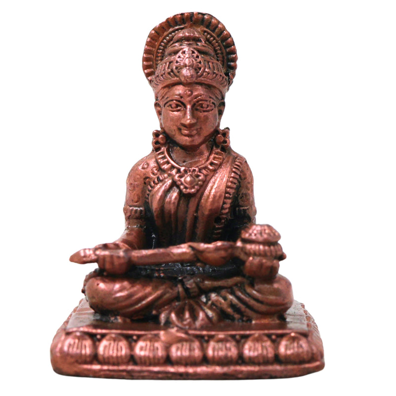 Copper Annapurna Devi Idol, Handcrafted Traditional Annapoorna Murti for Pooja, Mandir Decor & Gifting, Brown, 1.5 Inch, 1 Piece