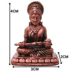 Copper Annapurna Devi Idol, Handcrafted Traditional Annapoorna Murti for Pooja, Mandir Decor & Gifting, Brown, 1.5 Inch, 1 Piece
