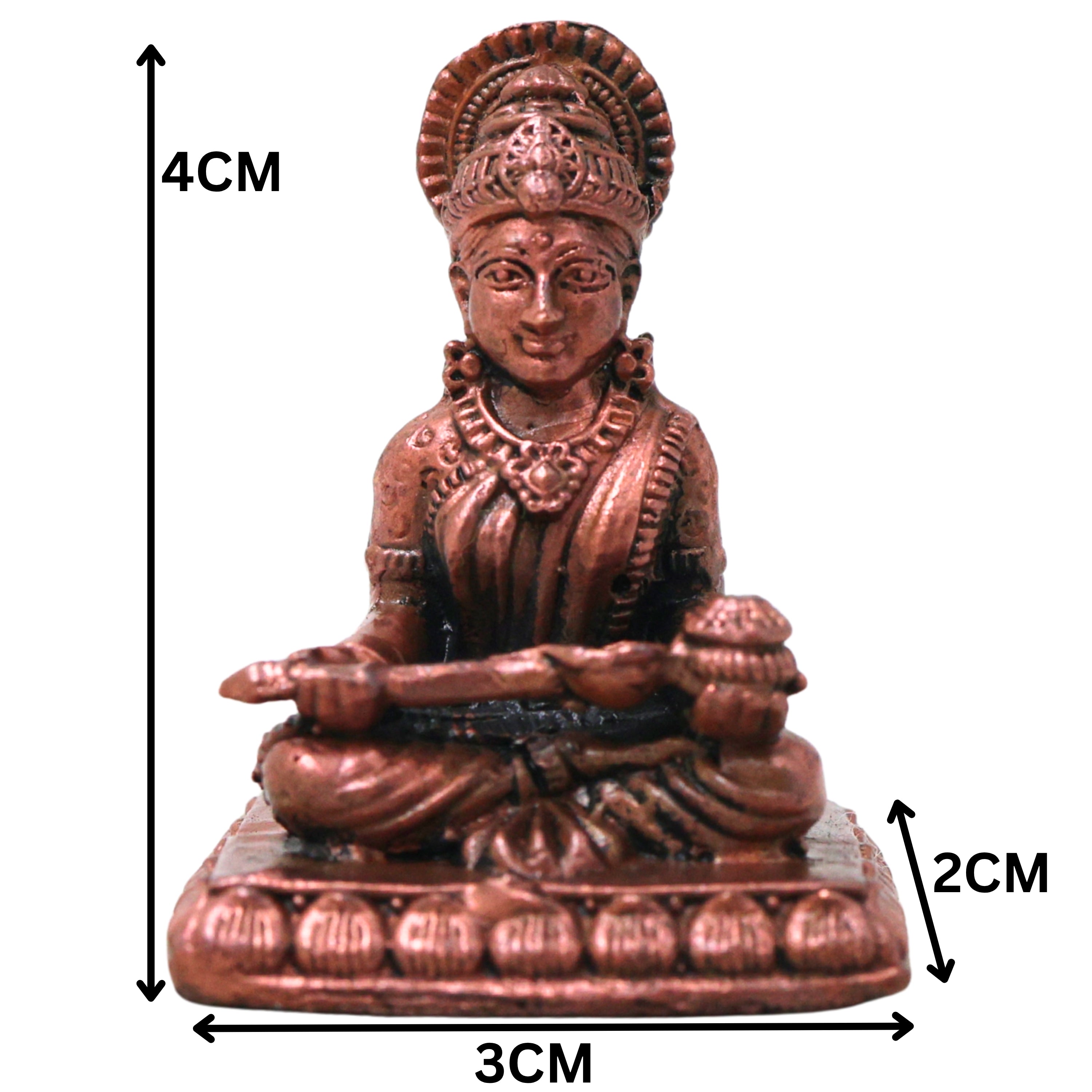Copper Annapurna Devi Idol, Handcrafted Traditional Annapoorna Murti for Pooja, Mandir Decor & Gifting, Brown, 1.5 Inch, 1 Piece