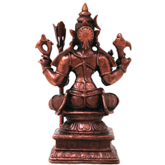 Copper Kamakshi Devi Idol, Handmade Kanchi Kamakshi Murti for Pooja, Vastu, Temple &amp; Spiritual Decor, Brown, 3.5 Inch, 1 Piece
