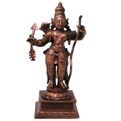 Copper Shri Ram Idol for Pooja, Ayodhya Rama Murti, Handmade Srirama Statue for Home Temple Decor, Brown, 4.5 Inch, 1 Piece