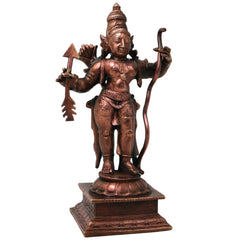 Copper Shri Ram Idol for Pooja, Ayodhya Rama Murti, Handmade Srirama Statue for Home Temple Decor, Brown, 4.5 Inch, 1 Piece