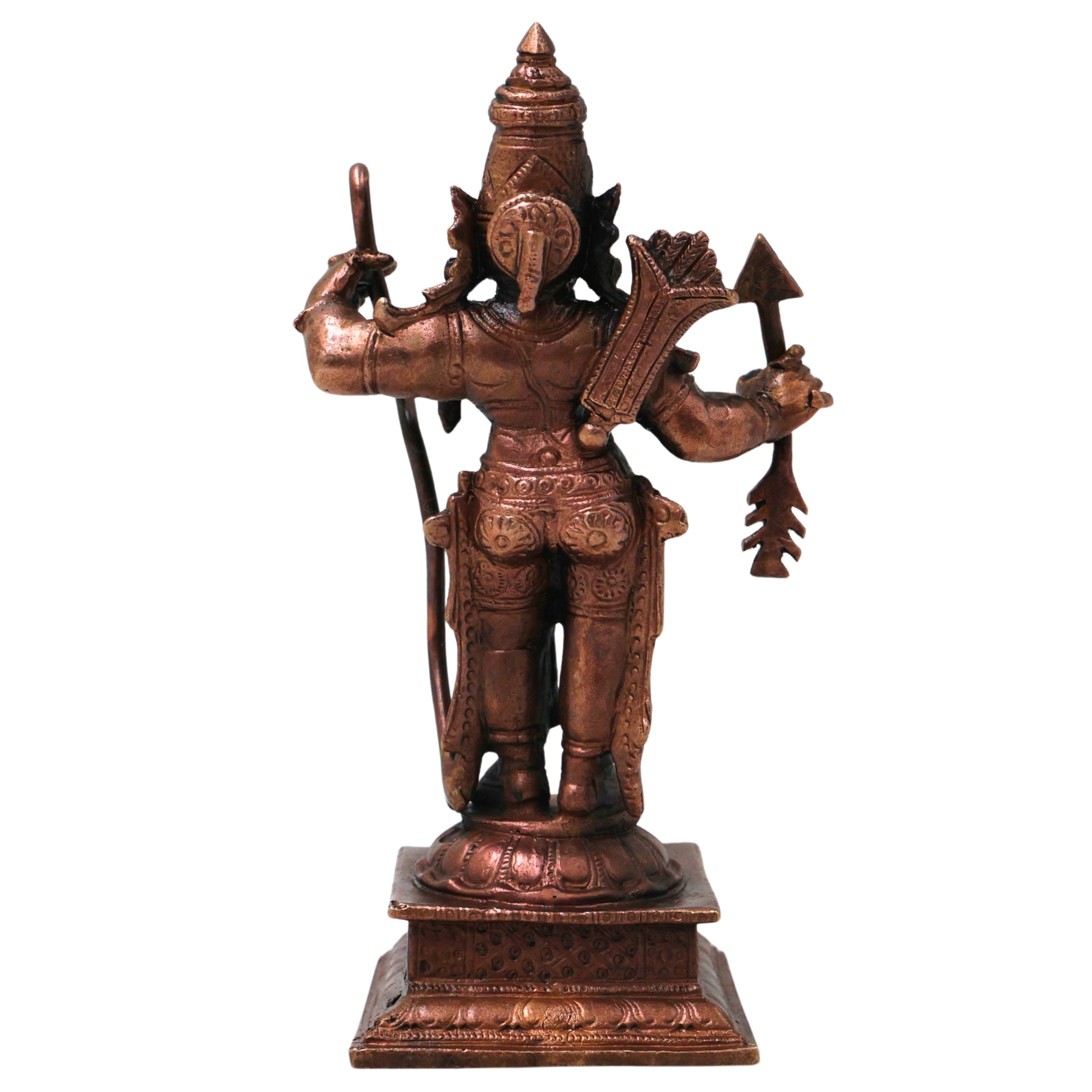 Copper Shri Ram Idol for Pooja, Ayodhya Rama Murti, Handmade Srirama Statue for Home Temple Decor, Brown, 4.5 Inch, 1 Piece
