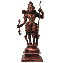 Copper Shri Ram Idol for Pooja, Ayodhya Rama Murti, Kodanda Rama Vigraha, Ram Darbar Decor, Brown, 6 Inch, 1 Piece