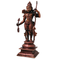 Copper Shri Ram Idol for Pooja, Ayodhya Rama Murti, Kodanda Rama Vigraha, Ram Darbar Decor, Brown, 6 Inch, 1 Piece