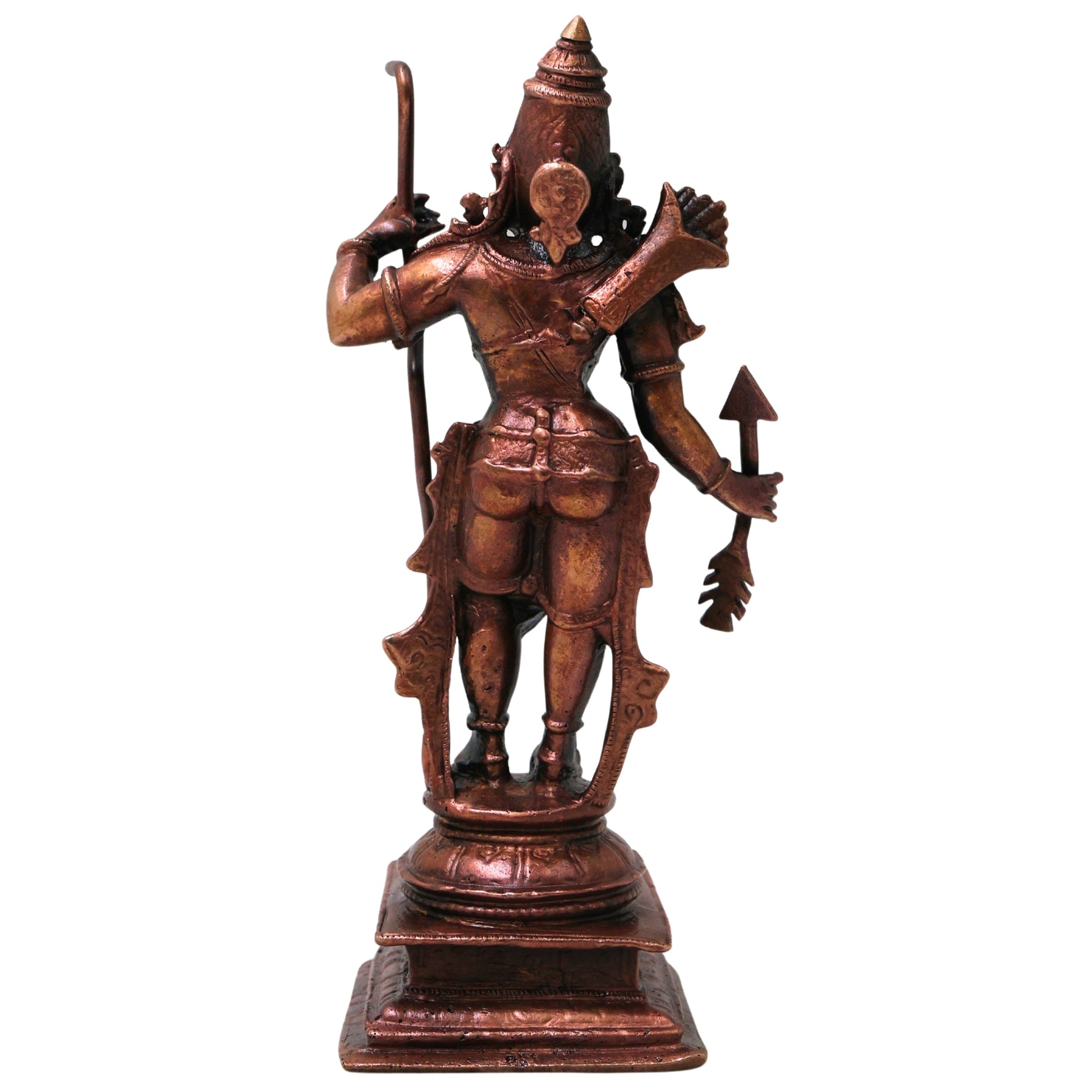 Copper Shri Ram Idol for Pooja, Ayodhya Rama Murti, Kodanda Rama Vigraha, Ram Darbar Decor, Brown, 6 Inch, 1 Piece