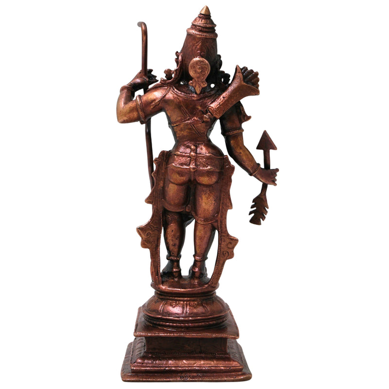 Copper Shri Ram Idol for Pooja, Ayodhya Rama Murti, Kodanda Rama Vigraha, Ram Darbar Decor, Brown, 6 Inch, 1 Piece