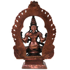 Handcrafted Copper Saraswati Idol Murti Statue for Pooja, Study, Temple Decor &amp; Spiritual Gift, Brown, 5.5 Inch, 1 Piece