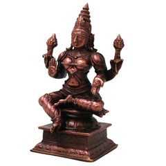 Handcrafted Copper Lakshmi Idol, Mahalakshmi Murti, Traditional Shri Vigraham for Pooja, Vastu &amp; Decor, Brown, 4.5 Inch, 1 Piece