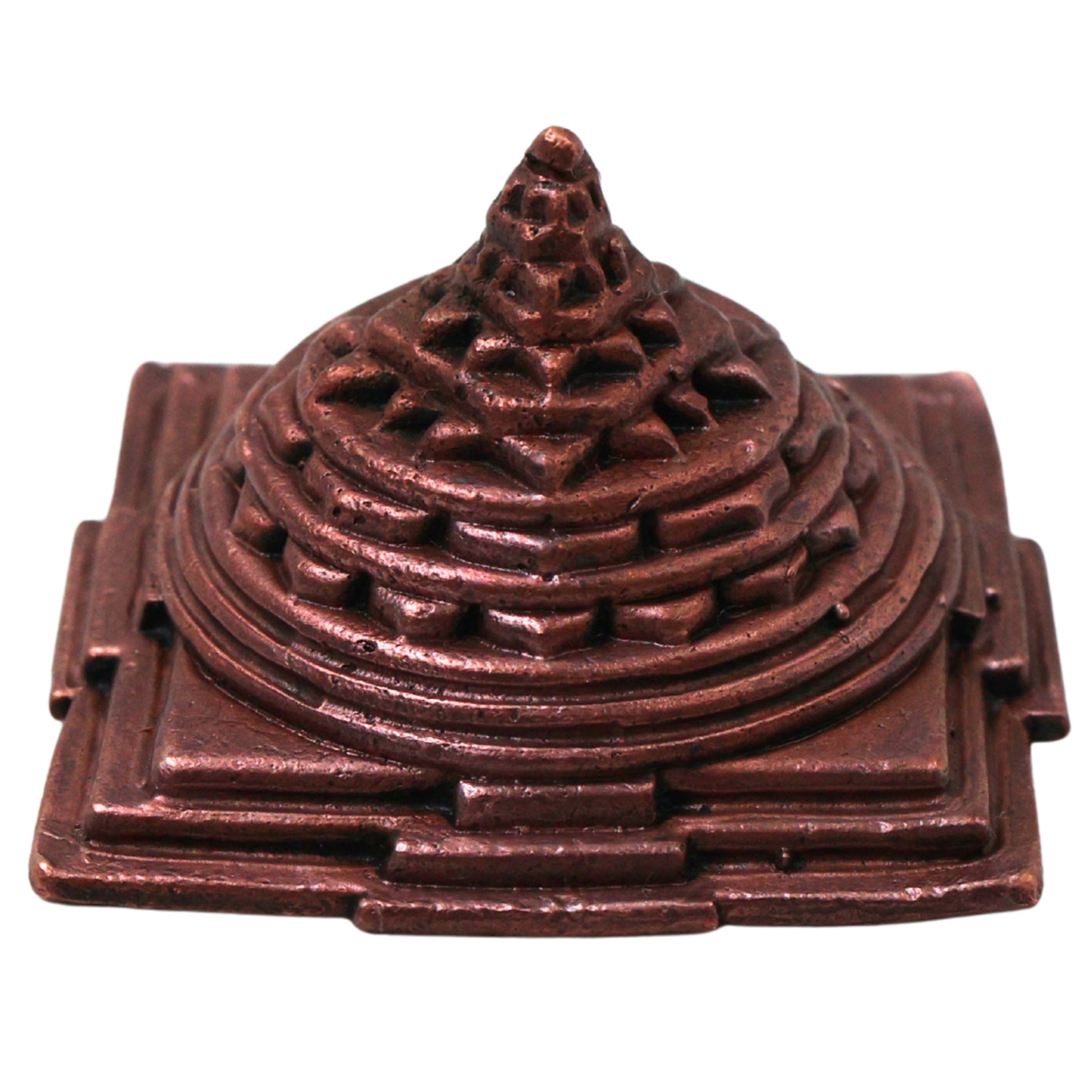 Handcrafted Copper Sree Yantra Sri Meru Shri Chakram for Vastu Pooja Meditation Wealth Prosperity Decor, Brown, 1 Inch, 1 Piece