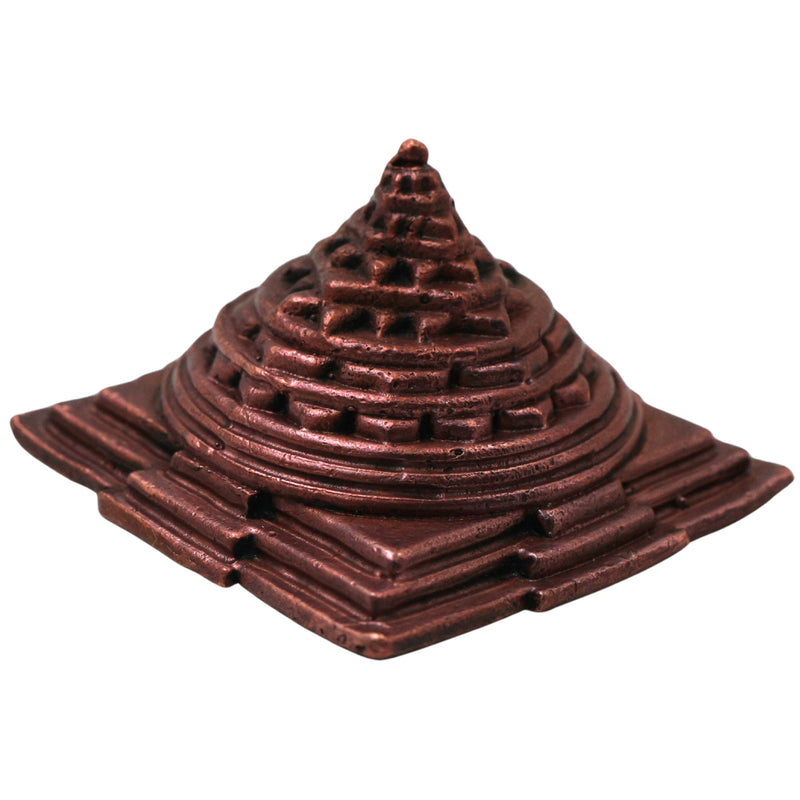 Handcrafted Copper Sree Yantra Sri Meru Shri Chakram for Vastu Pooja Meditation Wealth Prosperity Decor, Brown, 1 Inch, 1 Piece