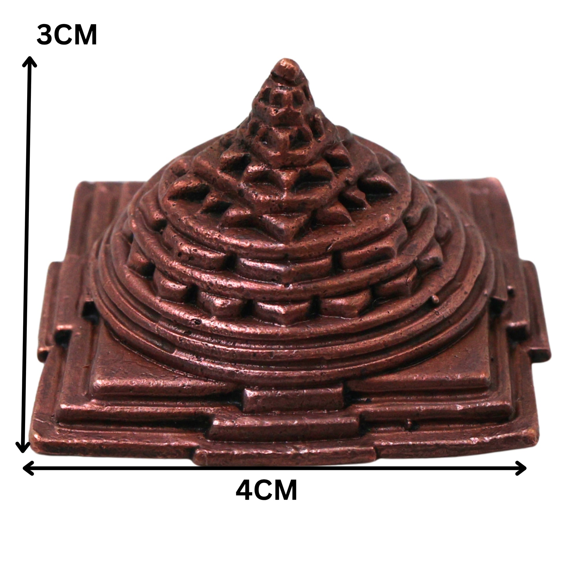 Handcrafted Copper Sree Yantra Sri Meru Shri Chakram for Vastu Pooja Meditation Wealth Prosperity Decor, Brown, 1 Inch, 1 Piece