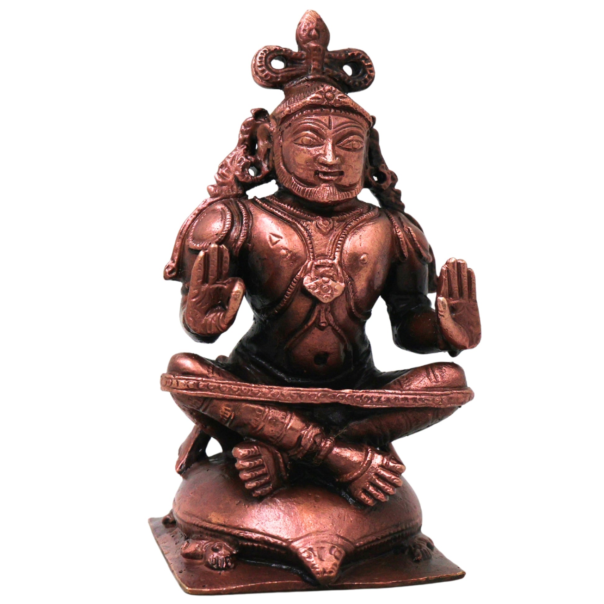 Copper Agastya Maharshi Idol Handcrafted Traditional Chola Style Murti for Pooja, Decor & Gifting, Brown, 4 Inch, 1 Piece