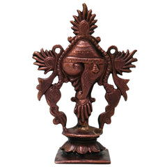 Copper Handcrafted Shankha for Vishnu Puja, Traditional Temple Decor & Spiritual Gifting, Brown, 4 Inch, 1 Piece