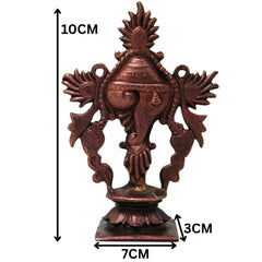 Copper Handcrafted Shankha for Vishnu Puja, Traditional Temple Decor & Spiritual Gifting, Brown, 4 Inch, 1 Piece