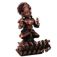 Copper Surya Narayan Idol Handmade Traditional Sun God Murti for Pooja Home Décor & Spiritual Gifting, Brown, 3.5 Inch, 1 Piece