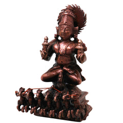 Copper Surya Narayan Idol Handmade Traditional Sun God Murti for Pooja Home Décor & Spiritual Gifting, Brown, 3.5 Inch, 1 Piece