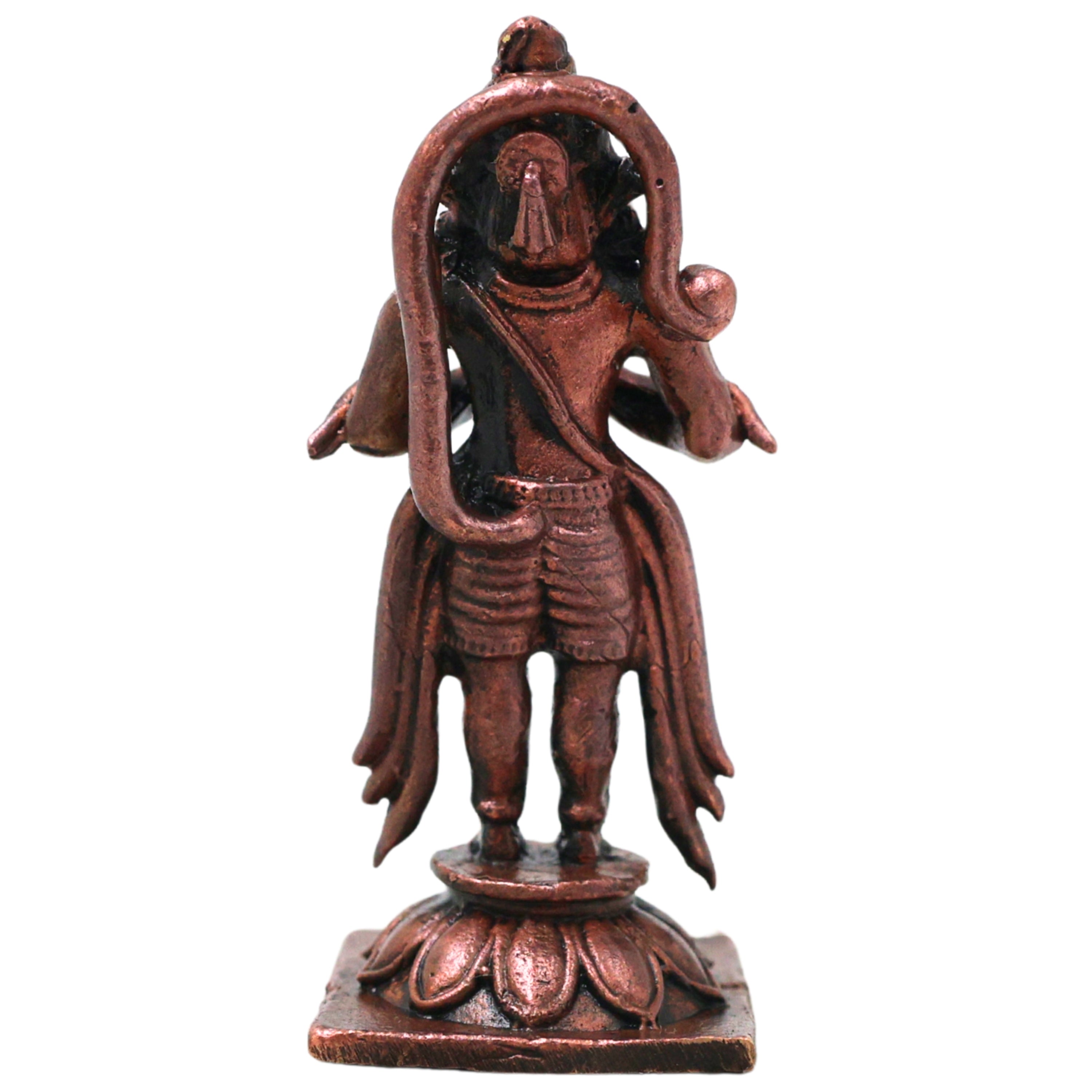 Copper Hanuman Idol Handmade Bajrangbali Murti for Pooja, Vastu Home Decor & Spiritual Gifting, Brown, 2 Inch, 1 Piece