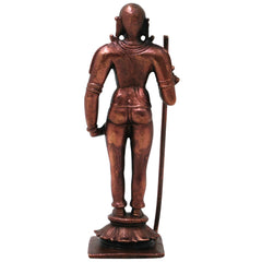 Copper Dandayuthapani Murugan Idol Handmade Traditional Palani Subramanya Statue for Pooja Decor Gift, Brown, 4.5 Inch, 1 Piece