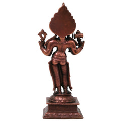 Copper Handcrafted Mariamman Idol Traditional Chola Style Mariyamma Devi Statue for Pooja & Home Decor, Brown, 5.5 Inch, 1 Piece