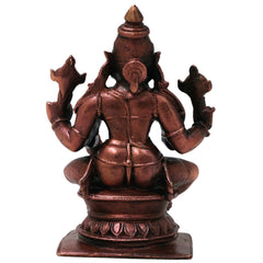 Copper Ugra Narasimha Vigraham Idol for Pooja Decor Gift, Handcrafted Traditional Chola Style Murti, Brown, 3 Inch, 1 Piece