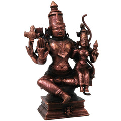 Copper Vishnu Lakshmi Idol Handcrafted Traditional Srinivasa Venkateswara Murti for Pooja Decor Gift, Brown, 5.5 Inch, 1 Piece