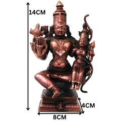 Copper Vishnu Lakshmi Idol Handcrafted Traditional Srinivasa Venkateswara Murti for Pooja Decor Gift, Brown, 5.5 Inch, 1 Piece
