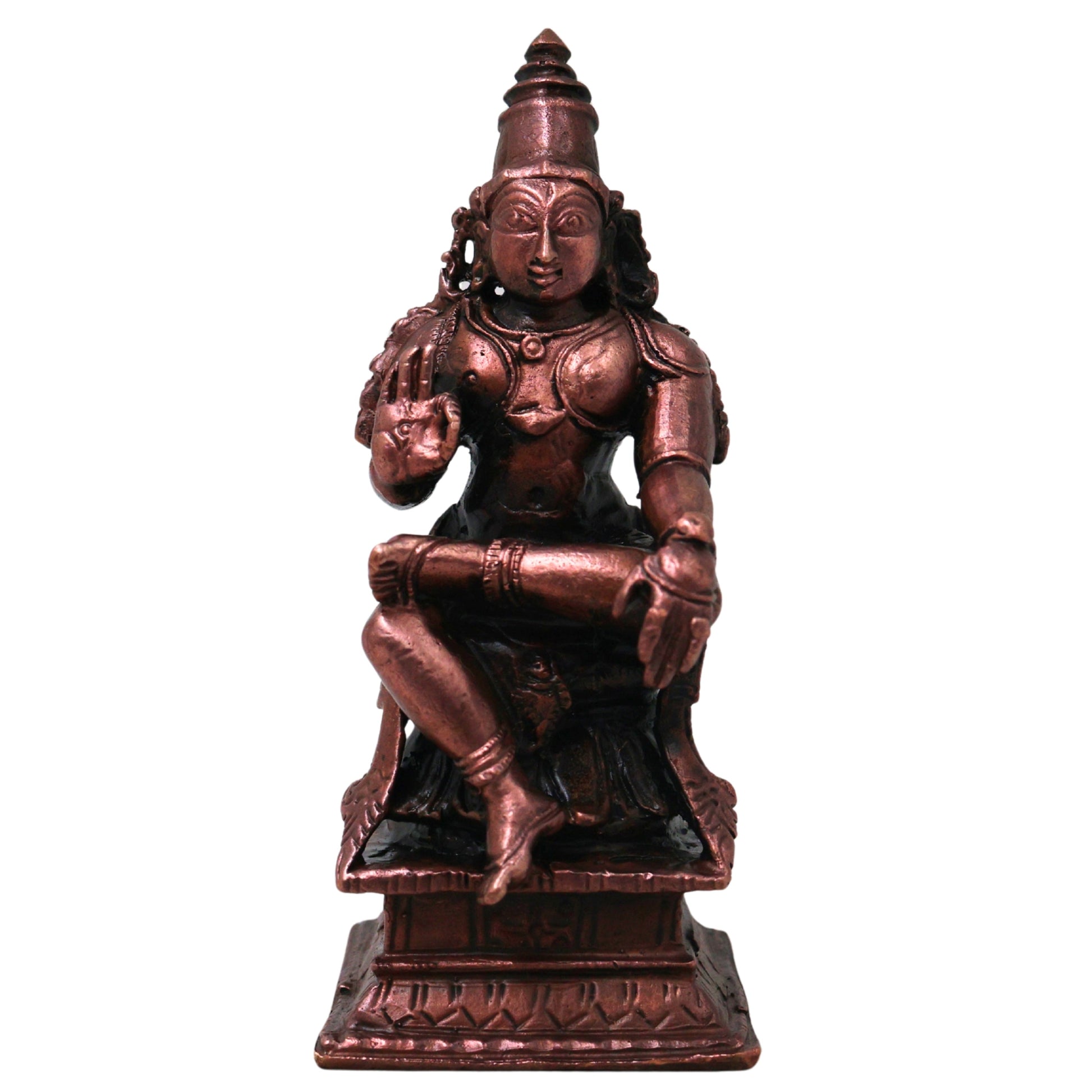 Copper Ekanta Rama Swamy Idol,  Handcrafted Traditional Kodanda Ramachandra Murti for Pooja & Gifting, Brown, 3.5 Inch, 1 Piece