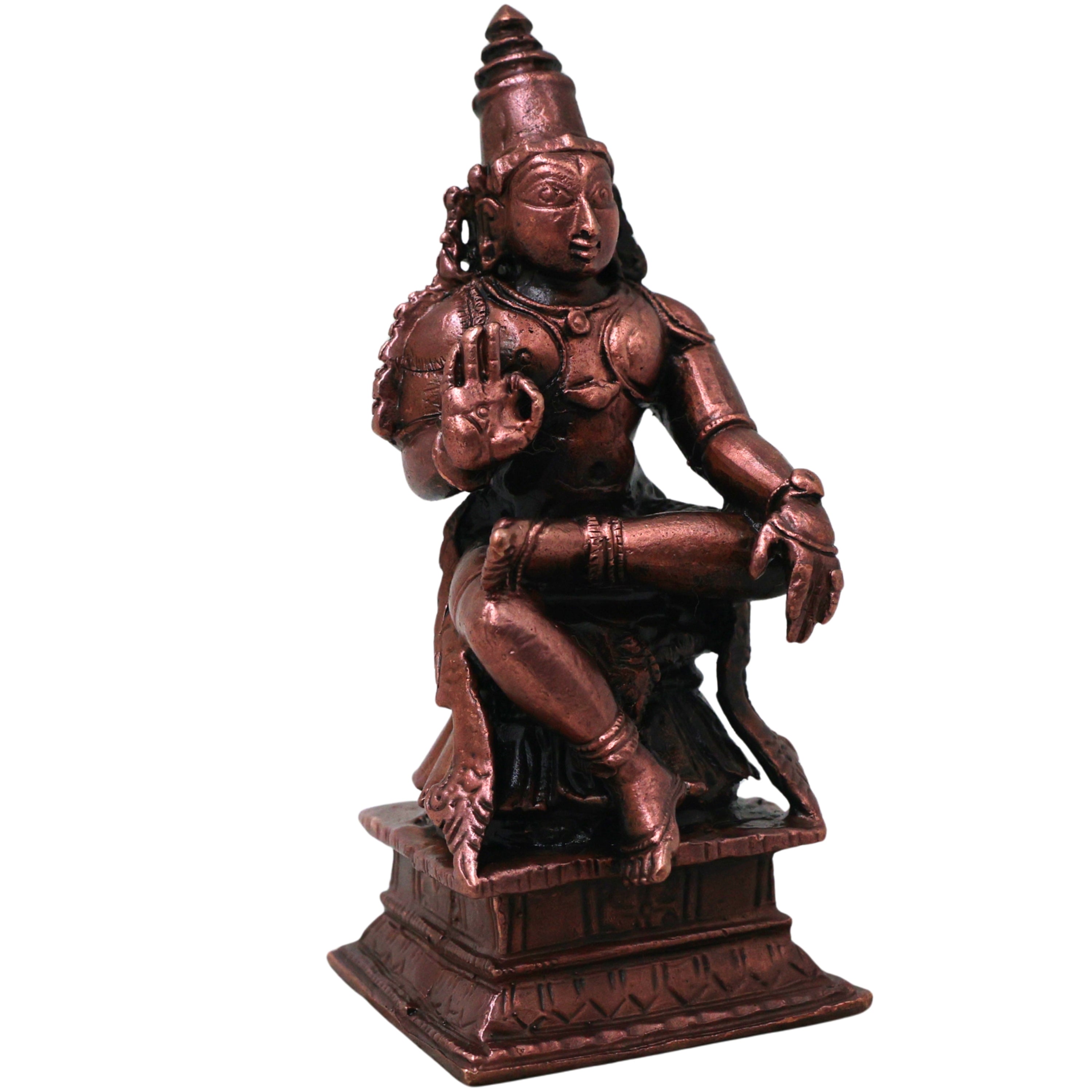 Copper Ekanta Rama Swamy Idol,  Handcrafted Traditional Kodanda Ramachandra Murti for Pooja & Gifting, Brown, 3.5 Inch, 1 Piece
