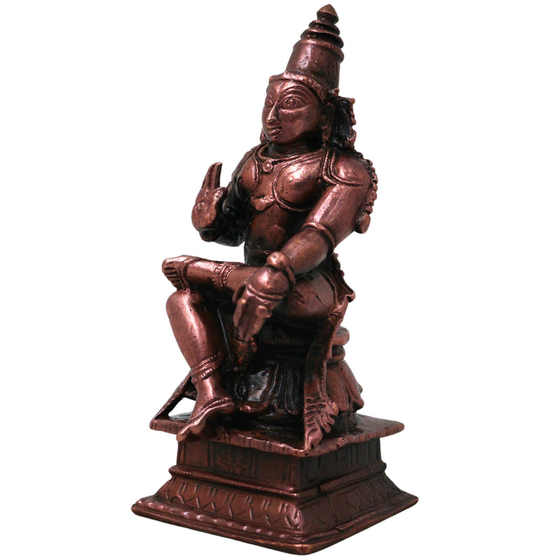 Copper Ekanta Rama Swamy Idol,  Handcrafted Traditional Kodanda Ramachandra Murti for Pooja & Gifting, Brown, 3.5 Inch, 1 Piece