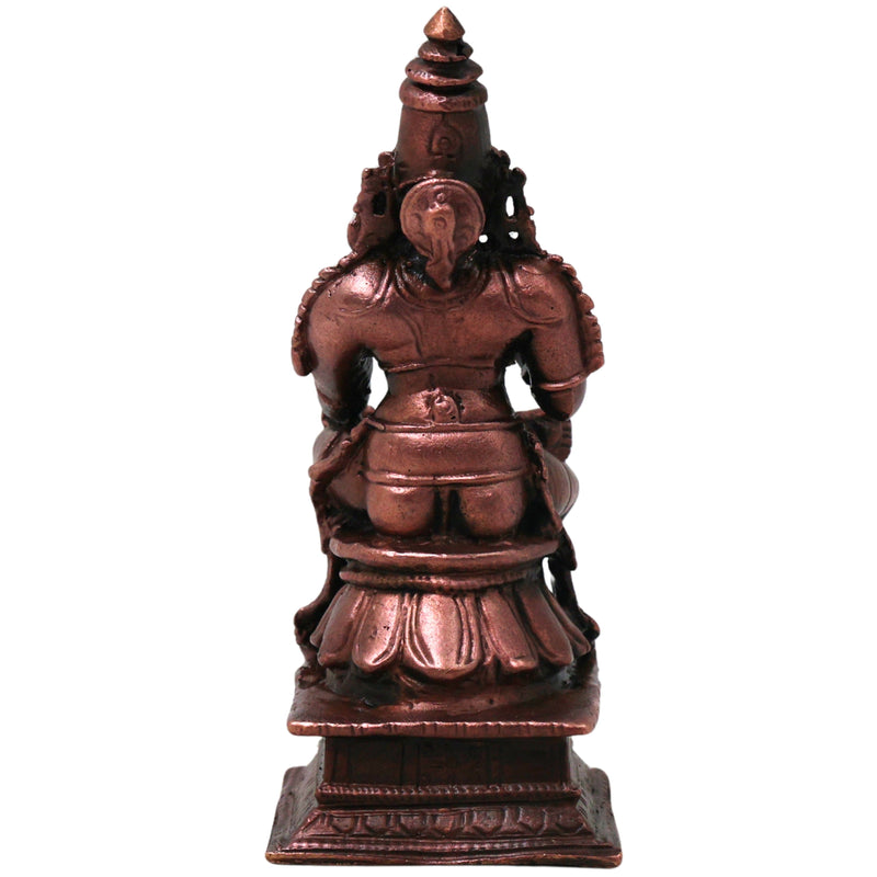 Copper Ekanta Rama Swamy Idol,  Handcrafted Traditional Kodanda Ramachandra Murti for Pooja & Gifting, Brown, 3.5 Inch, 1 Piece