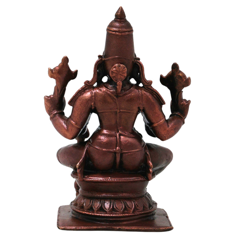 Copper Lord Vishnu Handcrafted  Narayana Idol for Pooja, Home Decor, Spiritual Gifting Traditional Style, Brown, 3 Inch, 1 Piece