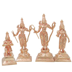 Bronze Ram Darbar Idol with Sita Lakshman Hanuman, Handcrafted Traditional Pooja Home Decor Gift Statue, Gold, 9.5 Inch, 1 Piece